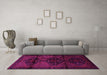 Machine Washable Persian Pink Traditional Rug in a Living Room, wshtr3115pnk