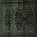 Square Persian Turquoise Traditional Rug, tr3115turq