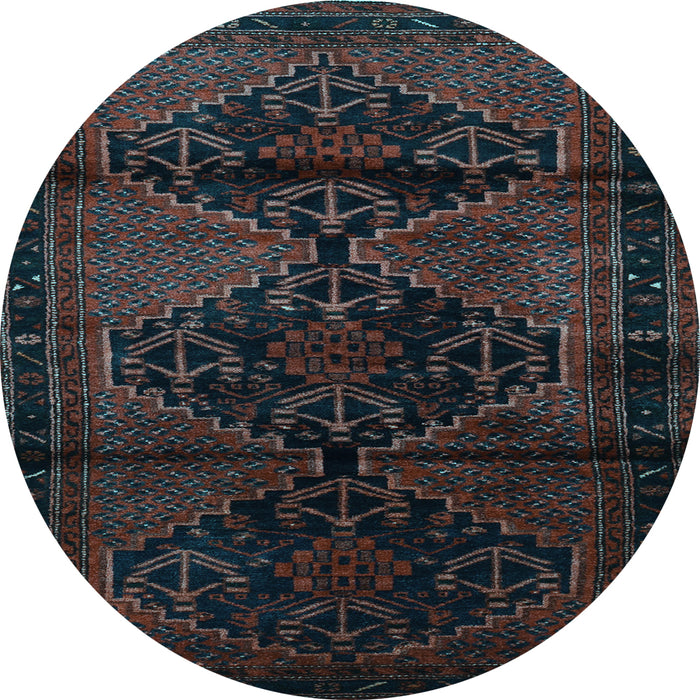 Round Persian Light Blue Traditional Rug, tr3115lblu