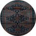 Round Persian Light Blue Traditional Rug, tr3115lblu