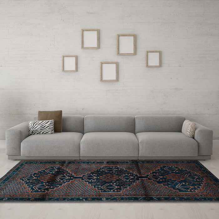 Machine Washable Persian Light Blue Traditional Rug in a Living Room, wshtr3115lblu