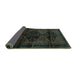 Sideview of Persian Turquoise Traditional Rug, tr3115turq