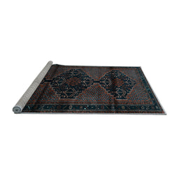 Sideview of Machine Washable Persian Light Blue Traditional Rug, wshtr3115lblu