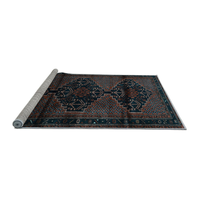 Sideview of Machine Washable Persian Light Blue Traditional Rug, wshtr3115lblu