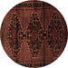 Round Machine Washable Persian Brown Traditional Rug, wshtr3115brn