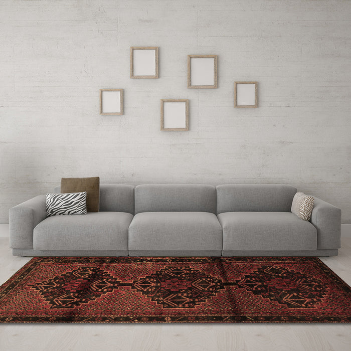 Machine Washable Persian Brown Traditional Rug in a Living Room,, wshtr3115brn