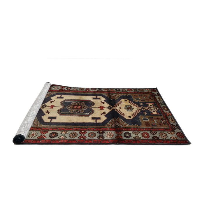 Sideview of Machine Washable Traditional Night Red Rug, wshtr3116