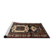 Sideview of Machine Washable Traditional Night Red Rug, wshtr3116