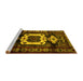 Sideview of Machine Washable Persian Yellow Traditional Rug, wshtr3116yw