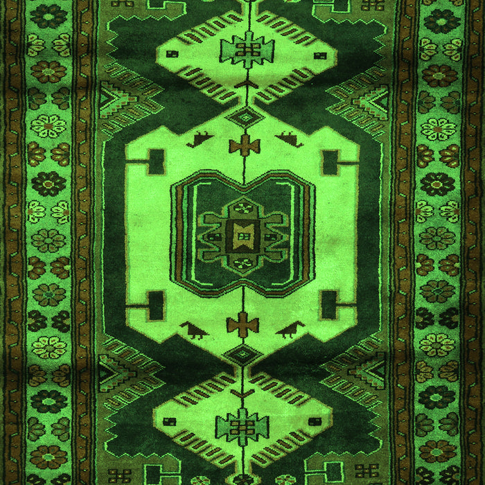 Serging Thickness of Machine Washable Persian Green Traditional Area Rugs, wshtr3116grn