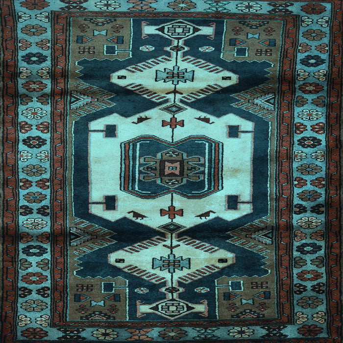 Square Machine Washable Persian Light Blue Traditional Rug, wshtr3116lblu