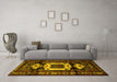 Machine Washable Persian Yellow Traditional Rug in a Living Room, wshtr3116yw