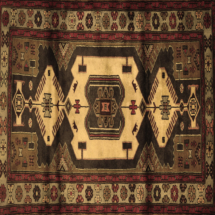 Square Persian Brown Traditional Rug, tr3116brn