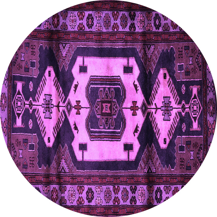 Round Machine Washable Persian Purple Traditional Area Rugs, wshtr3116pur