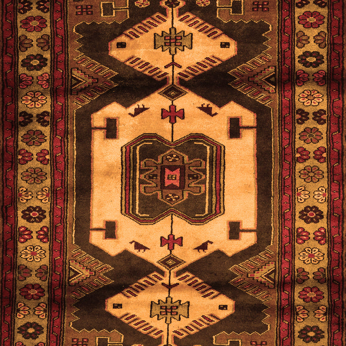 Serging Thickness of Machine Washable Persian Orange Traditional Area Rugs, wshtr3116org