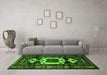 Machine Washable Persian Green Traditional Area Rugs in a Living Room,, wshtr3116grn