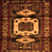 Round Machine Washable Persian Orange Traditional Area Rugs, wshtr3116org