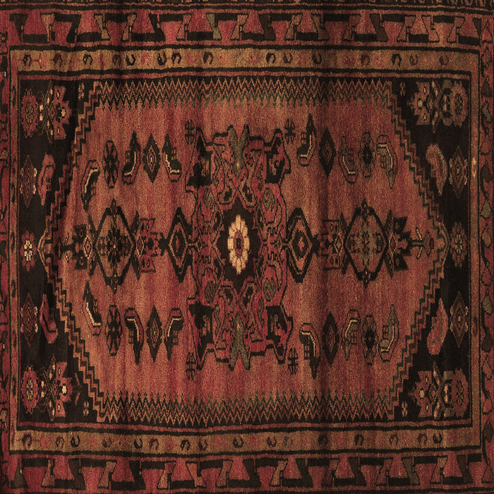 Square Machine Washable Persian Brown Traditional Rug, wshtr3117brn