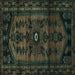 Square Persian Turquoise Traditional Rug, tr3117turq