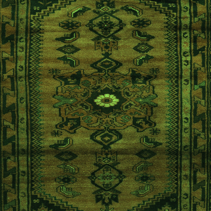 Serging Thickness of Machine Washable Persian Green Traditional Area Rugs, wshtr3117grn