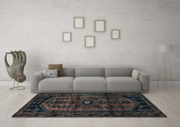 Machine Washable Persian Light Blue Traditional Rug in a Living Room, wshtr3117lblu