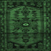Square Persian Emerald Green Traditional Rug, tr3117emgrn