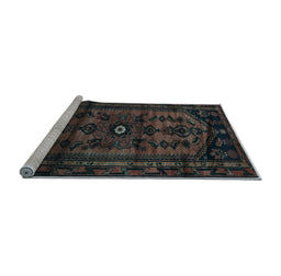 Sideview of Machine Washable Persian Light Blue Traditional Rug, wshtr3117lblu