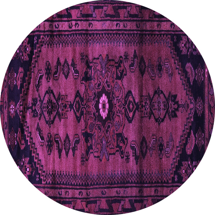 Round Persian Purple Traditional Rug, tr3117pur