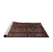 Sideview of Machine Washable Traditional Brown Rug, wshtr3118