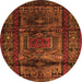 Square Persian Orange Traditional Rug, tr3118org