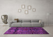 Machine Washable Persian Purple Traditional Area Rugs in a Living Room, wshtr3118pur