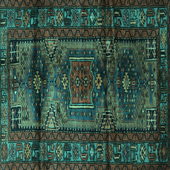 Square Persian Turquoise Traditional Rug, tr3118turq
