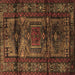 Square Persian Brown Traditional Rug, tr3118brn