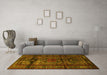 Machine Washable Persian Yellow Traditional Rug in a Living Room, wshtr3118yw