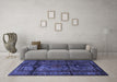 Machine Washable Persian Blue Traditional Rug in a Living Room, wshtr3118blu