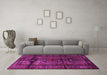 Machine Washable Persian Pink Traditional Rug in a Living Room, wshtr3118pnk