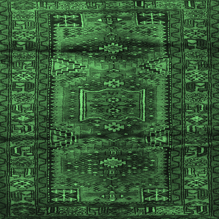 Square Machine Washable Persian Emerald Green Traditional Area Rugs, wshtr3118emgrn
