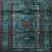 Square Machine Washable Persian Light Blue Traditional Rug, wshtr3118lblu