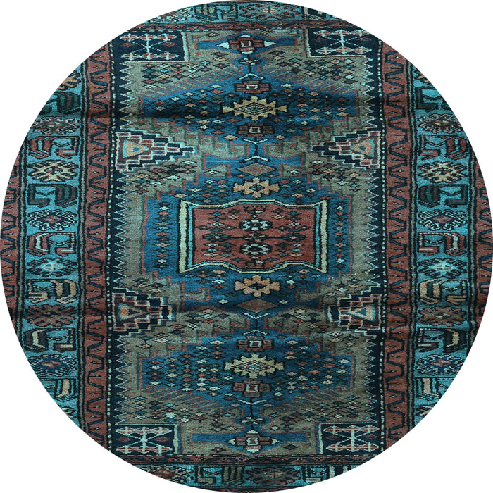 Round Persian Light Blue Traditional Rug, tr3118lblu