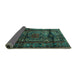 Sideview of Persian Turquoise Traditional Rug, tr3118turq
