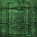 Square Persian Emerald Green Traditional Rug, tr3118emgrn