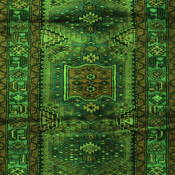 Serging Thickness of Machine Washable Persian Green Traditional Area Rugs, wshtr3118grn