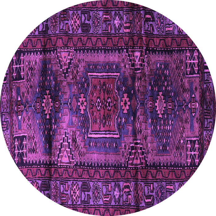 Round Machine Washable Persian Purple Traditional Area Rugs, wshtr3118pur