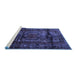 Sideview of Machine Washable Persian Blue Traditional Rug, wshtr3118blu