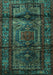 Machine Washable Persian Turquoise Traditional Area Rugs, wshtr3118turq