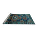 Sideview of Machine Washable Persian Light Blue Traditional Rug, wshtr3119lblu