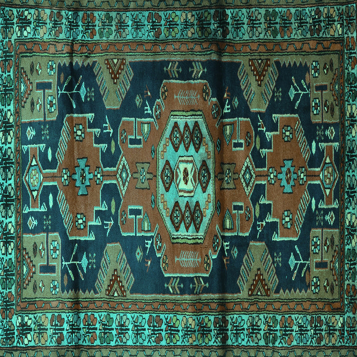 Square Persian Turquoise Traditional Rug, tr3119turq