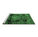 Sideview of Machine Washable Persian Emerald Green Traditional Area Rugs, wshtr3119emgrn