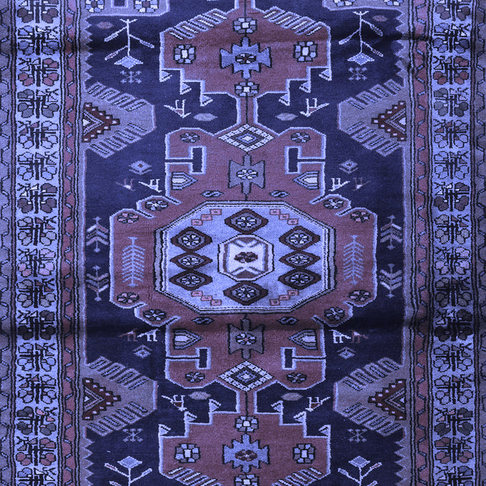 Machine Washable Persian Blue Traditional Rug, wshtr3119blu