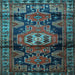 Square Persian Light Blue Traditional Rug, tr3119lblu